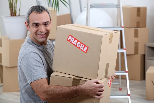 Person using an accessible website for moving services