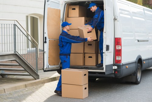 Furniture and boxes being loaded for removals in Islington