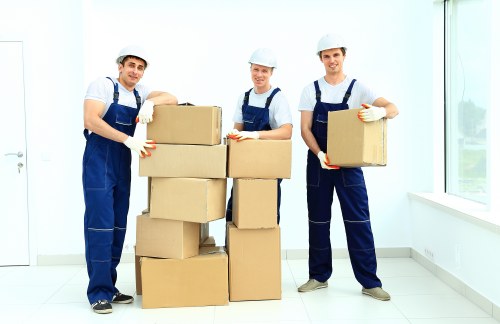 Boxes and household items prepared for storage in Islington
