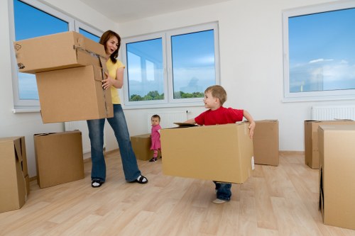 Moving van outside a residential property in Islington with careful loading