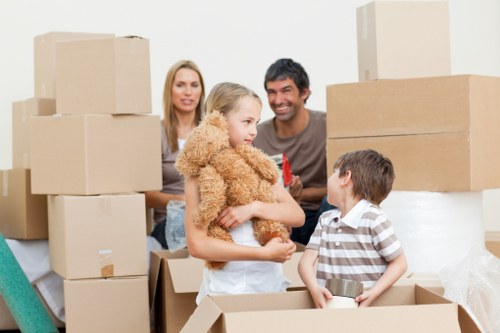 Office relocation items prepared for transport in Islington